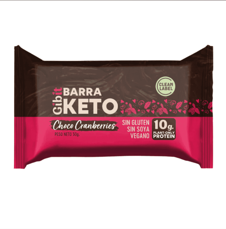 Barra Proteína Gibit - Choco Cranberries Keto 45 g (16 un)