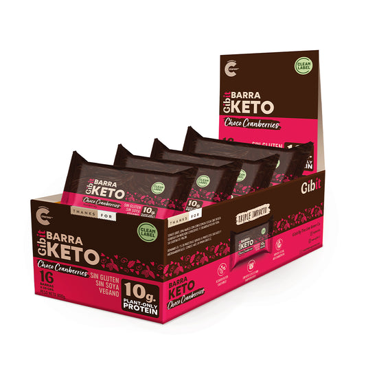 Barra Proteína Gibit - Choco Cranberries Keto 45 g (16 un)